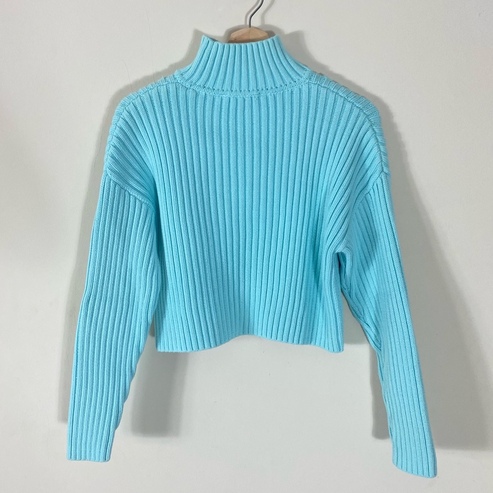 & OTHER STORIES Chunky Ribbed Turtleneck Sweater in Light Blue - XS - Picture 14 of 15